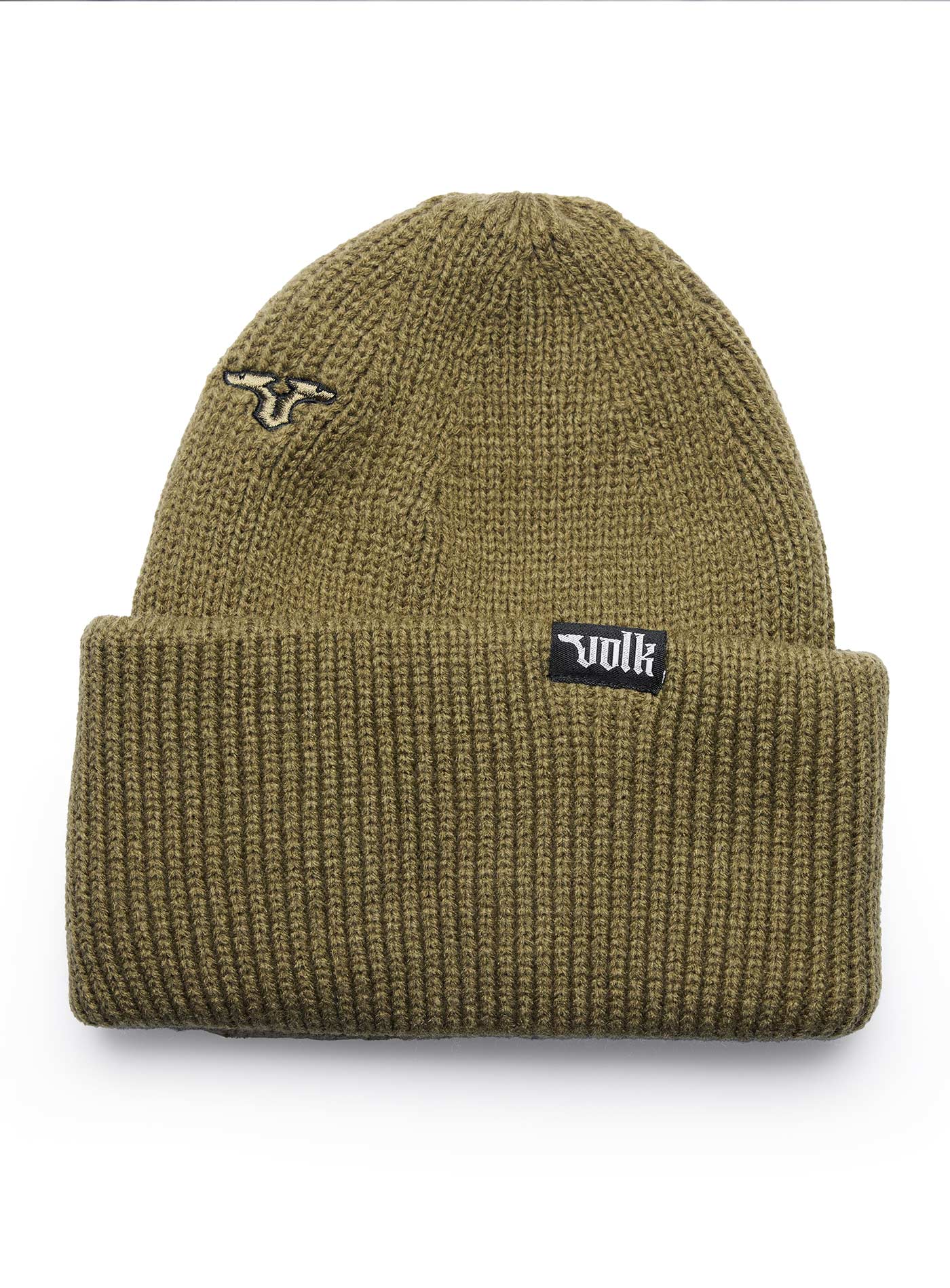VOLK LABEL RIBBED BEANIE - AVOCAT VERT