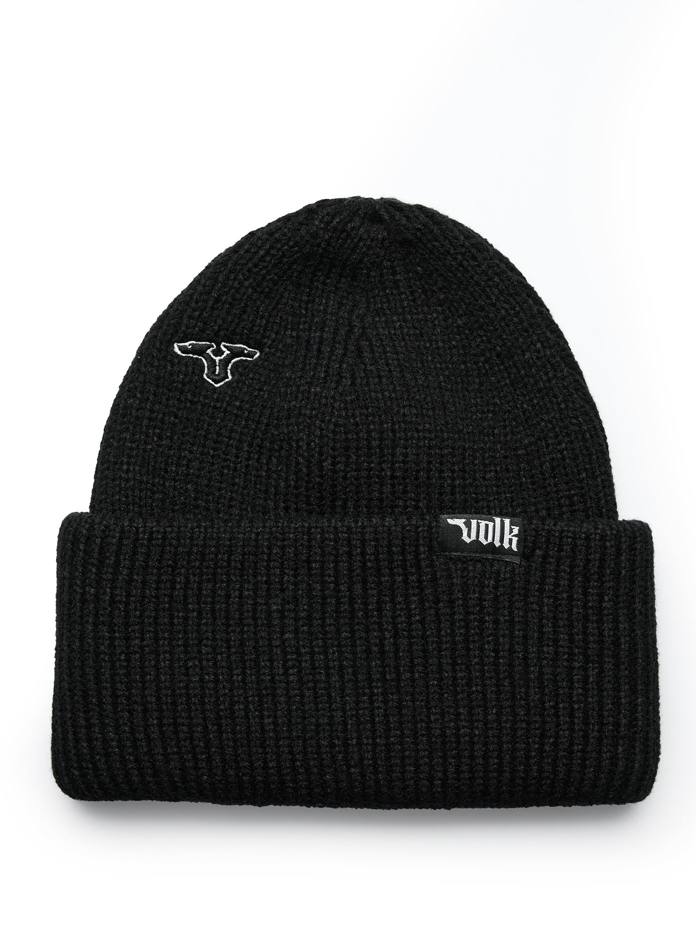 VOLK LABEL RIBBED BEANIE - NOIR